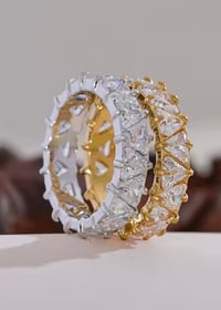 Image 9 of  Stainless Steel Bling Heart Cubic Zirconia ring 