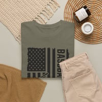 Image 5 of Baseball Dad T‑Shirt – Patriotic American Flag Baseball Player Tee for Fathers