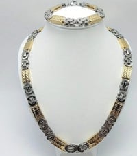 Image 1 of Muti Color Stainless Steel King Necklace bracelet Set 