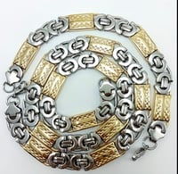 Image 2 of Muti Color Stainless Steel King Necklace bracelet Set 