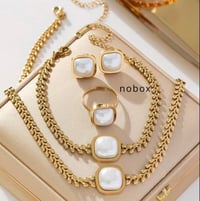 Image 1 of 5pcs Pear styled Stainless Steel Jewelry Set: