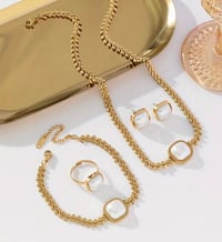 Image 2 of 5pcs Pear styled Stainless Steel Jewelry Set:
