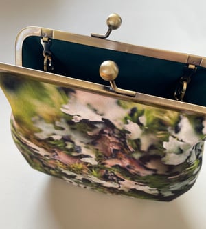 Image of Moss, large velvet kisslock shoulder bag