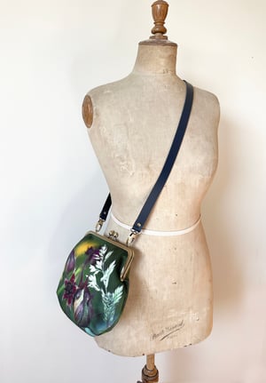 Image of Wild meadow, large velvet kisslock shoulder bag