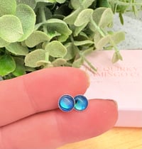 Sterling Silver Dinky Blue Abalone Studs