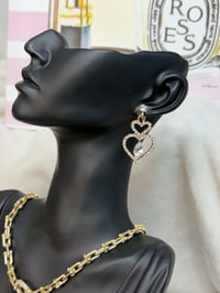 Double Heart Dangle Earrings