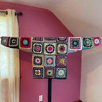 Image 2 of 052 - Medium - Granny Square Teal Pink Black