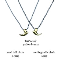 Image 2 of Cat’s claw necklace in sterling silver, gold, or bronze