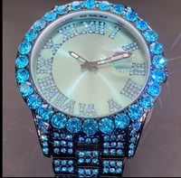Image 6 of Ice Blue luxury rhinestone watch (unisex)