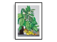 Image 3 of Jonas Wood - Still Life with Cat and Fruit, Giclee Print on Canvas or Paper, Minimalist Poster