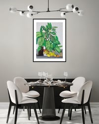 Image 5 of Jonas Wood - Still Life with Cat and Fruit, Giclee Print on Canvas or Paper, Minimalist Poster