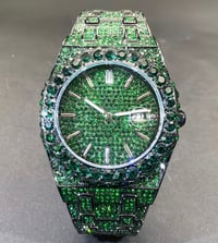 Image 4 of Green Rhinestone luxury watch