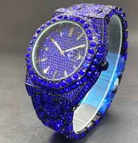 Image 1 of Dazzling Blue Rhinestone Luxury Watch 