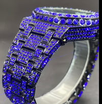 Image 3 of Dazzling Blue Rhinestone Luxury Watch 