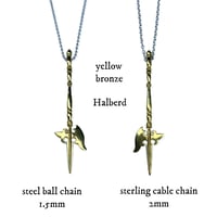Image 2 of Halberd necklace in sterling silver, gold, or bronze