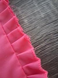 Image 2 of  Distressed Ruffle Dining Cushion/Bubble Gum
