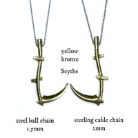 Image 2 of Scythe necklace in sterling silver or bronze