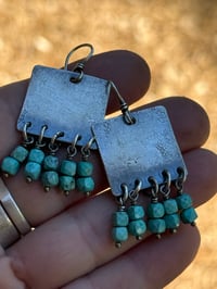 Image 4 of Turquoise Sterling Silver earrings . n7