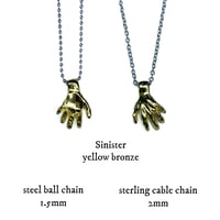 Image 2 of Sinister necklace in sterling silver, gold, or bronze