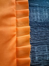 Image 3 of  Distressed Ruffle Dining Cushion/Carrot