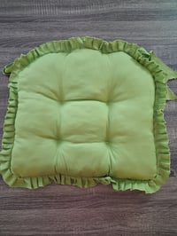 Image 4 of Distressed Ruffle Dining Cushion/White