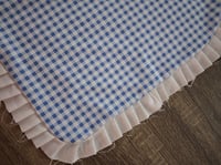 Image 1 of Distressed Ruffle Dining Cushion/Blue/White Gingham