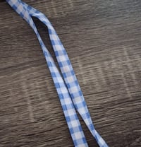 Image 3 of Distressed Ruffle Dining Cushion/Blue/White Gingham