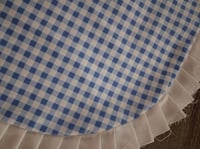 Image 4 of Distressed Ruffle Dining Cushion/Blue/White Gingham