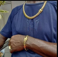 Image 2 of 18K Golden Stainless Steel Jewelry Set