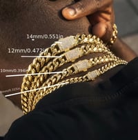 Image 3 of Men 18k gold plated necklace set