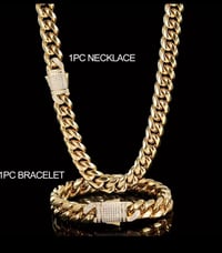 Image 7 of Men 18k gold plated necklace set