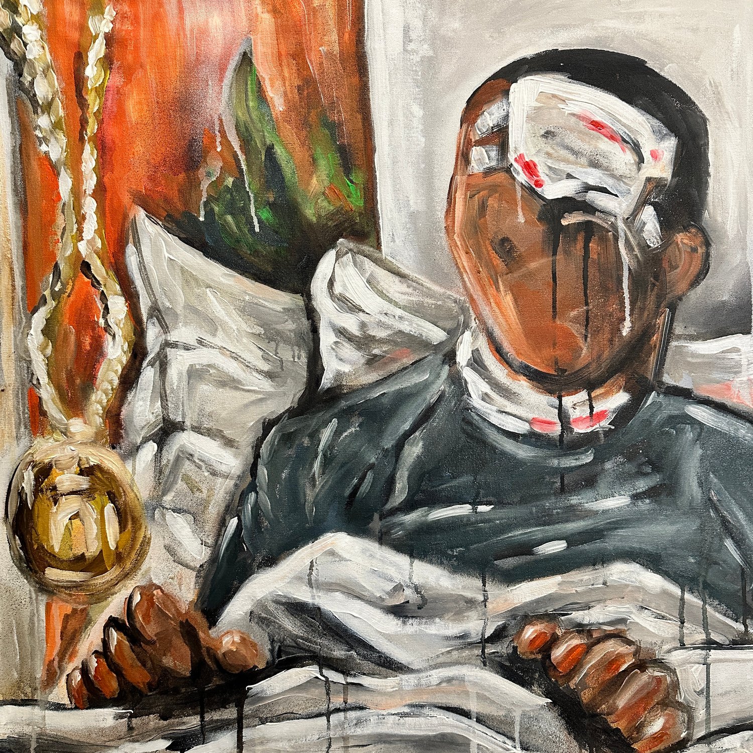 I KNOW WHAT FLOAT A's BOAT! ORIGINAL PAINTING 30x30"