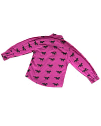 Image 2 of Magenta Horse Button Down-Youth M