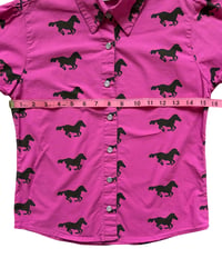 Image 4 of Magenta Horse Button Down-Youth M