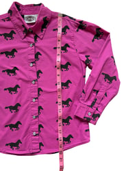 Image 5 of Magenta Horse Button Down-Youth M