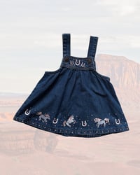 Image 1 of Denim Embroidered Horse Dress-18m