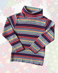 Image 1 of Vintage Rainbow Stripe Turtleneck-12m*