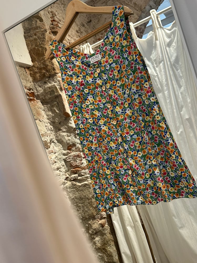 Image of TANIT dress 2 fabrics IVORI 