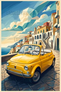 Image 3 of FIAT 500 Cabriolet "La Dolce Vita” Fine Art vintage style