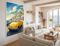 Image 7 of FIAT 500 Cabriolet "La Dolce Vita” Fine Art vintage style