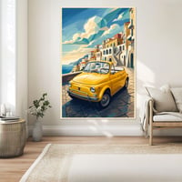 Image 1 of FIAT 500 Cabriolet "La Dolce Vita” Fine Art vintage style