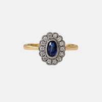 Image 1 of Diana Petite Sapphire Halo Ring