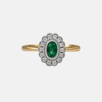 Diana Petite  Emerald Halo Ring