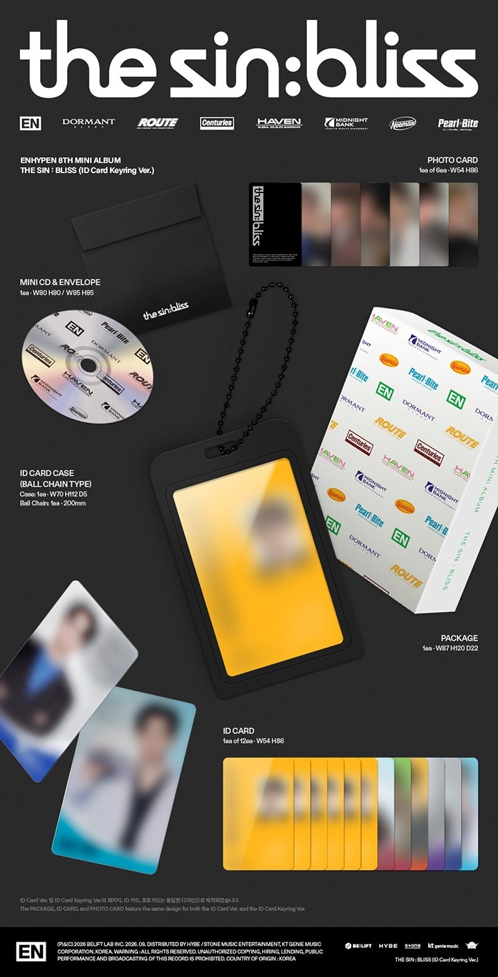 Image of [PRE-ORDER] Enhypen ‘THE SIN : BLISS’ (ID Card Keyring Ver.)