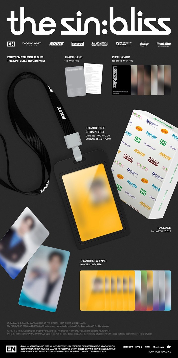 Image of [PRE-ORDER] Enhypen ‘THE SIN : BLISS’ (ID Card Ver.)