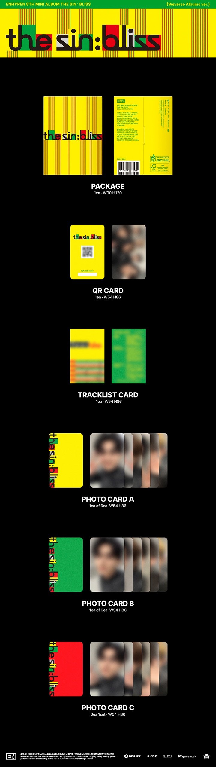 Image of [PRE-ORDER] Enhypen ‘THE SIN : BLISS’ (Weverse Albums Ver.) + Weverse Shop POBs