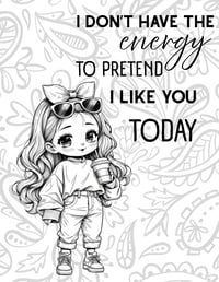 Image 6 of 20 Sarcastic and Swearing Humor Coloring Pages, Digital Download, Book, Adult, funny