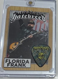 Image 2 of AUSTIN, TX 7-11-26 STAGE PLAYED PICK/ CARD COMBO
