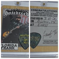 Image 1 of AUSTIN, TX 7-11-26 STAGE PLAYED PICK/ CARD COMBO