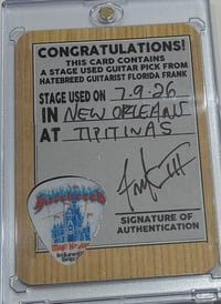 Image 3 of NEW ORLEANS, LA   STAGE PLAYED PICK/ CARD COMBO